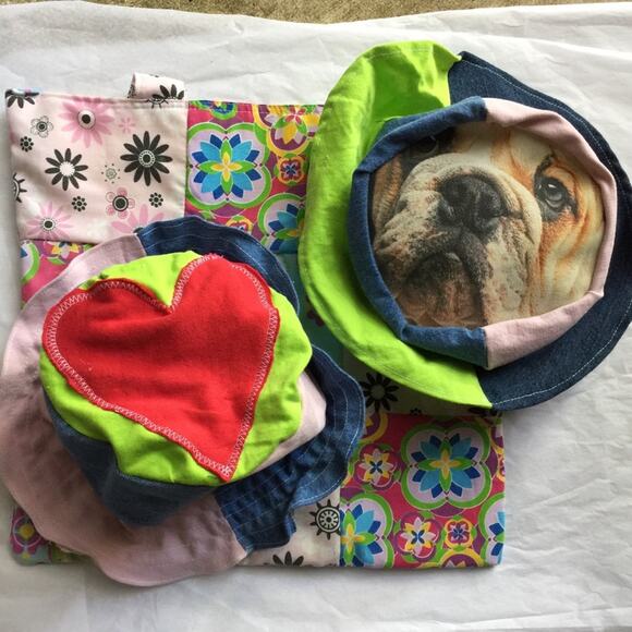 Handmade Dog Printed Upcycled Bucket Hat.-CA2 - Picture 6 of 15